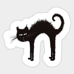 Black Cat Witchy Sketch Sticker